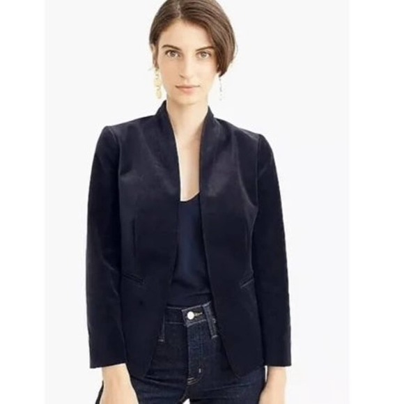 J Crew 365 Going Out Black Velvet Blazer Size 10